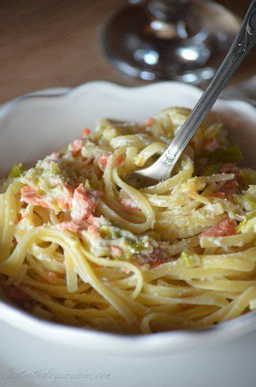 Linguines aux poireaux et saumon fumé Le blog de C est Nathalie qui