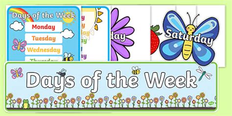 Nursery Class Decoration Pictures Days Of The Week Displays