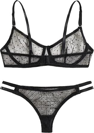 Sexy Lingerie Set For Women Mesh Sheer Hollow Out Bra And Panty Sets