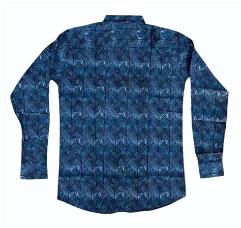 Men Blue Printed Cotton Shirt Casual Full Sleeves At Rs 350 In Bhiwandi