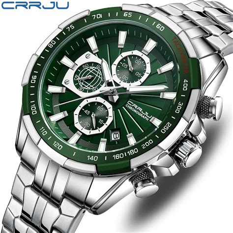 CRRJU Reloj Multifunci N Para Hombre Cron Grafo De Cuarzo Con Fecha