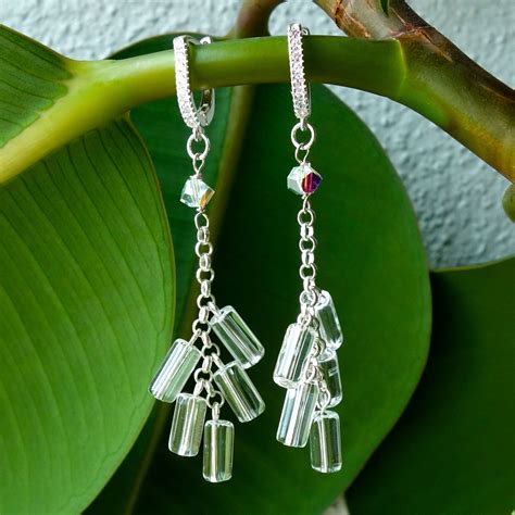 Clear Quartz Earrings Sterling Silver Sterling Silver Etsy Quartz Point Earrings Crystal