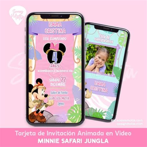 TARJETA INVITACION SAFARI NIÑA Somos Motta