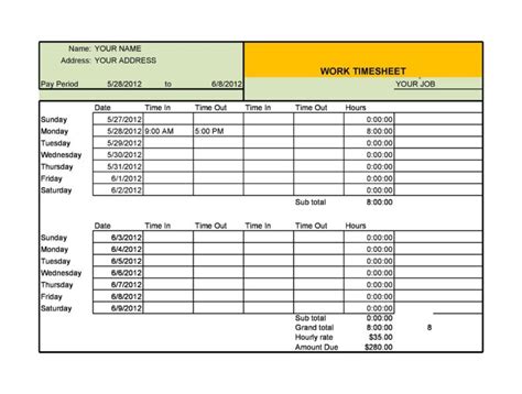 40 Free Timesheet Templates in Excel ᐅ TemplateLab