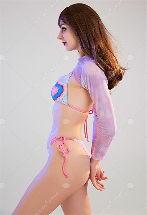 Tie Dyed Swimsuits Colorful Heart Print Bathing Suits With Cover Up Bikini Sets For Sale