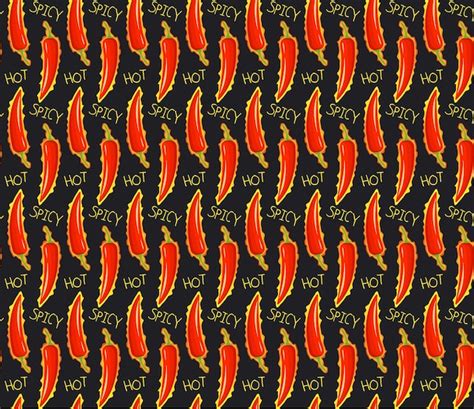 Premium Vector Seamless Chili Pattern Pattern With Hot Peppers With