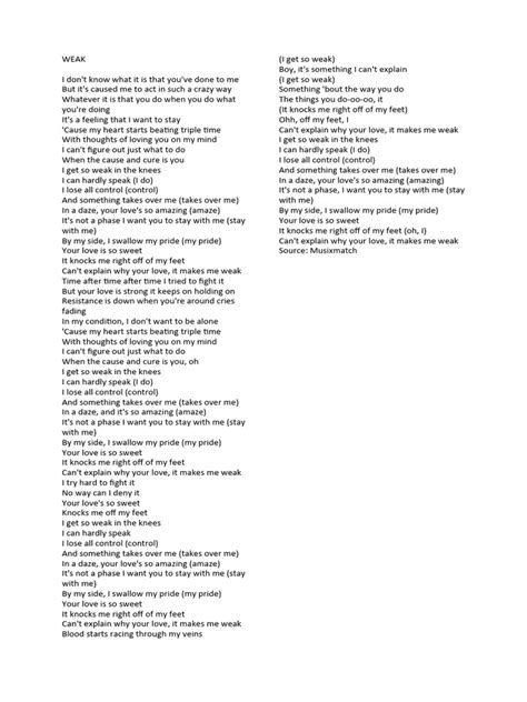 Weak Lyrics | PDF