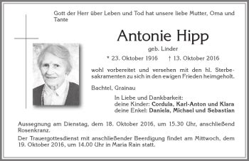 Traueranzeigen von Antonie Hipp Allgäuer Zeitung