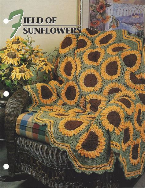 Field Of Sunflowers Crochet Afghan Pattern Annie S Etsy Crochet