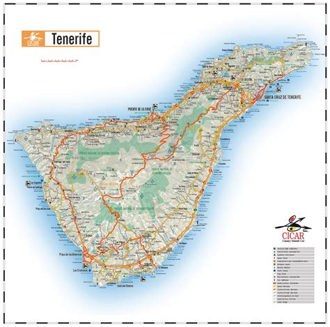 Carte Routière De Tenerife Croisiere Tour Du