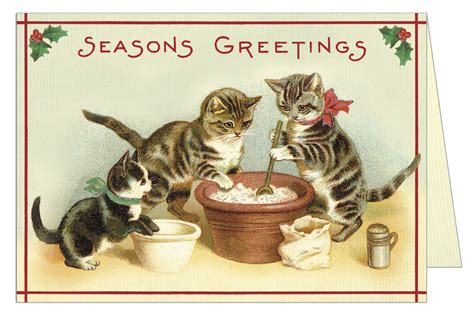 Victorian Christmas Cards Cats