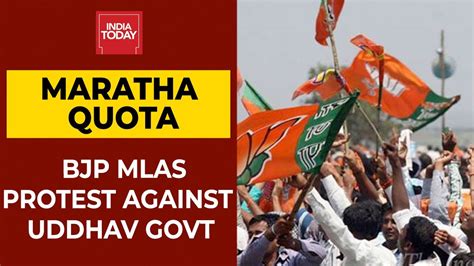 BJP MLAs Stage Protest Against Uddhav Govt Over Maratha Reservation