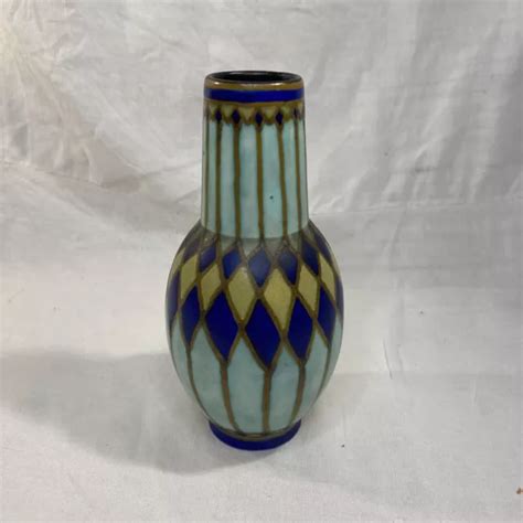 Ancien Vase Keramis Faience Ceramique Boch Fr Res Charles Catteau Art