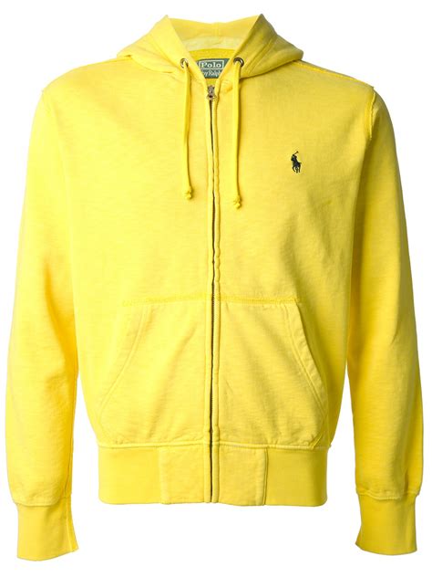 Lyst Polo Ralph Lauren Zip Front Hoodie In Yellow For Men