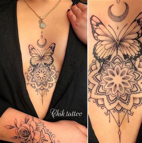 Tatuaje Mariposa Mandala Por Steve Savard Chik Tattoo Tatuajes Para