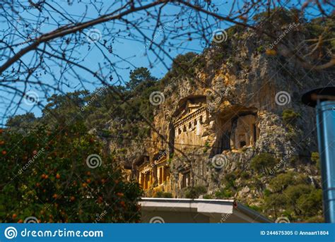 Dalyan Turkey Lycian Tombs Carved Into The Rock In The Ancient City