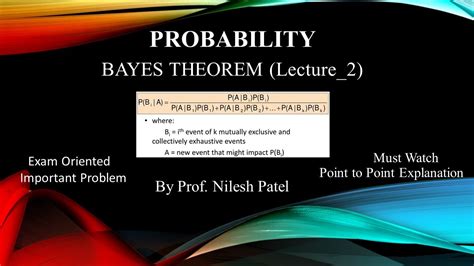 Bayes Theorem Example Lecture 2 Youtube