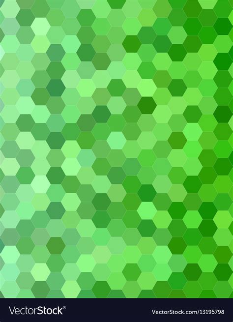 Green Color Hexagon Mosaic Background Design Vector Image