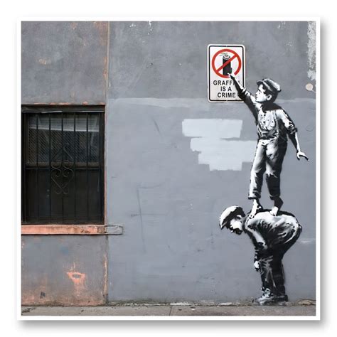 Banksy Graffiti Is A Crime Art Print