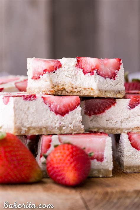 No Bake Strawberry Shortcake Bars Gluten Free Paleo Vegan Bakerita