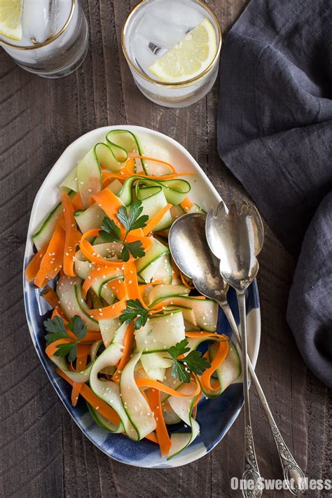 Shaved Cucumber Carrot Salad One Sweet Mess