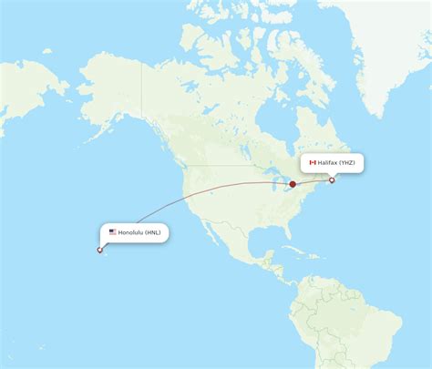 All Flight Routes From Halifax To Honolulu Yhz To Hnl Flight Routes