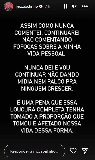 Mc Cabelinho Se Pronuncia Sobre O Fim Do Namoro Bella Campos