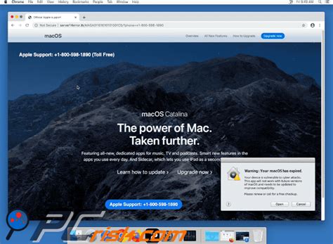 Oszustwo Pop Up Warning Your Macos Has Expired Mac Instrukcje