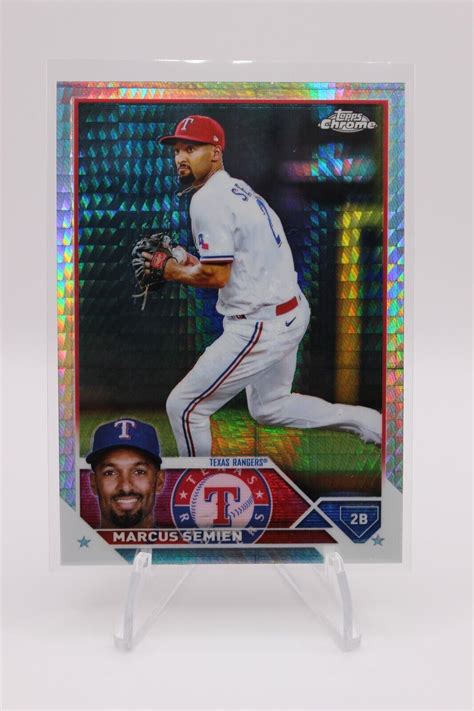 2023 Topps Chrome Prism Refractor 172 Marcus Semien Texas Rangers EBay