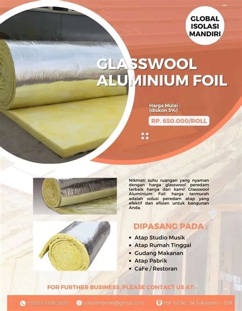 Jual Glasswool Lapis Alumunium Cm Murah