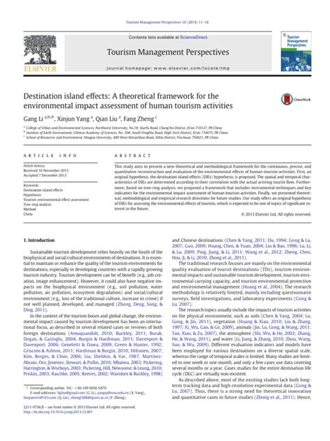 Destination Island Effects. A Theoretical Framework For The ...