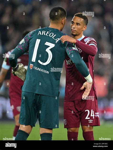 Goalkeeper Alphonse Areola Of West Ham And Thilo Kehrer Of West Ham