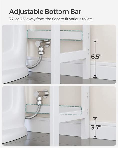 Songmics Over The Toilet Storage Tier Bamboo Over Toilet Bathroom