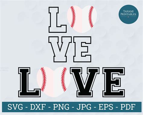 Baseball Heart Svg Softball Heart Svg Heart Baseball Svg Softball