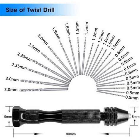 Hand Twist Drill Bits Set Precision Pin Vise Micro Mini Twist Drill