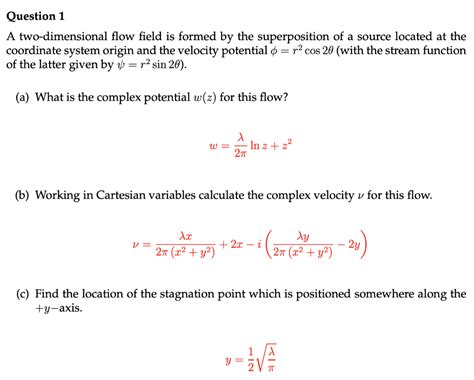 A Two Dimensional Flow Field Is Formed By The