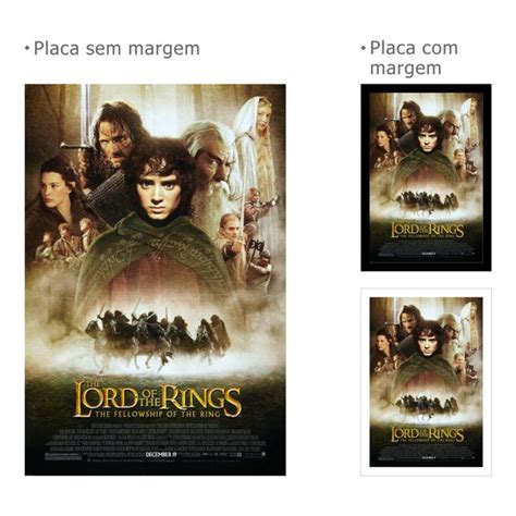 Placa Decorativa Poster Filme O Senhor Dos Aneis Gf037 Elo7