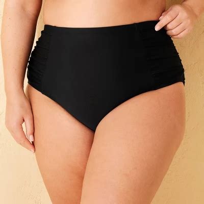 Women S High Waist Full Coverage Bikini Bottom Shade Shore Black Target