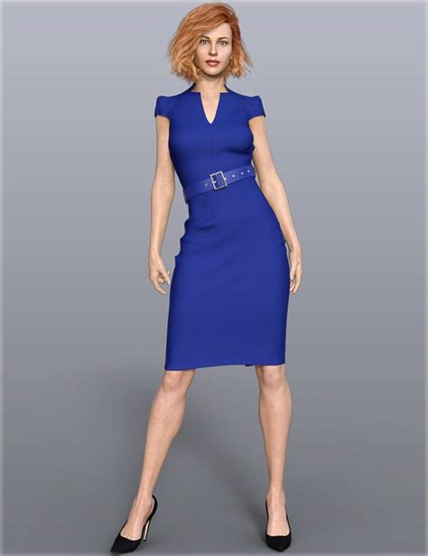 DForce H C Belted Office Dress Outfit For Genesis 8 Female S Repost