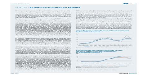 Focus El Paro Estructural En España€¦ · El Primer Gráfico Muestra La