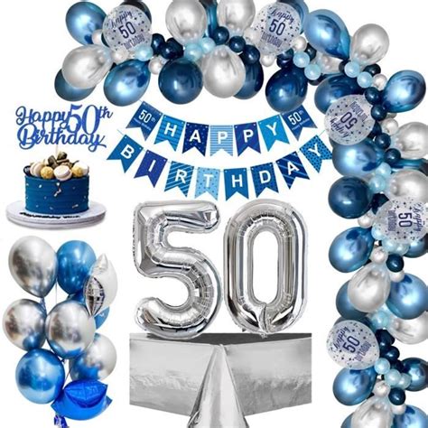 Décoration Anniversaire 50 Ans Homme PARTYPIE 50e Ballon Anniversaire