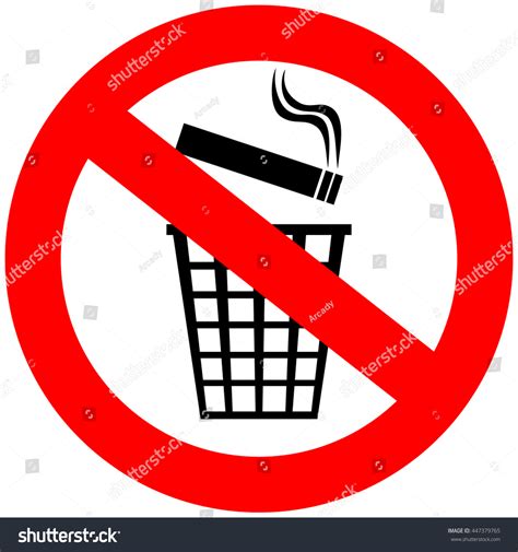 Do Not Throw Cigarette Butts Trash Image Vectorielle De Stock Libre