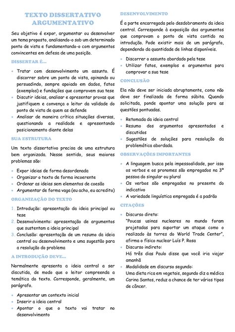 Características De Um Texto Dissertativo Argumentativo