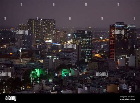 skyline of ho chi minh city at nighttime Stock Photo - Alamy