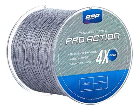 Linha Multifilamento Pro Action 4x 0 40mm 53lbs 300m Cinza MercadoLivre