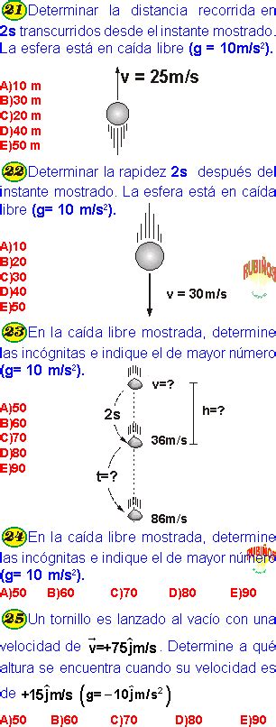 Movimiento Vertical De Ca Da Libre Mvcl Ejercicio Resueltos De Nivel