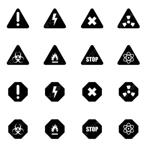 矢量黑色危險圖標集 冒險 停 放射光線放射線向量圖案素材免費下載，png，eps和ai素材下載 Pngtree