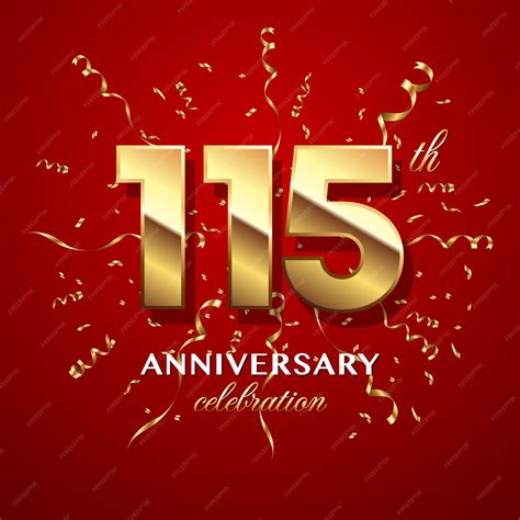 Premium Vector 115th Anniversary Celebration Logo Design With Golden