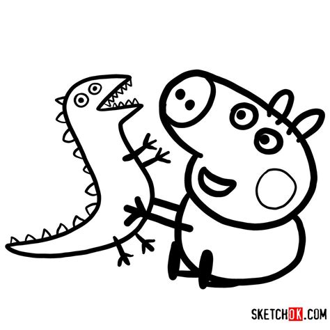 George Pig And His Toy Dinosaur Coloring Pages - Gail McPherson's ...