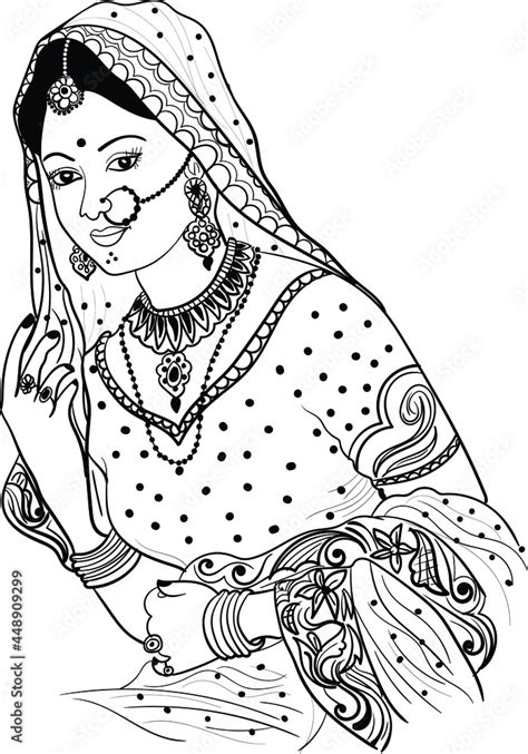 Vektorov Grafika Indian Wedding Clip Art Beautiful Bride Adornment